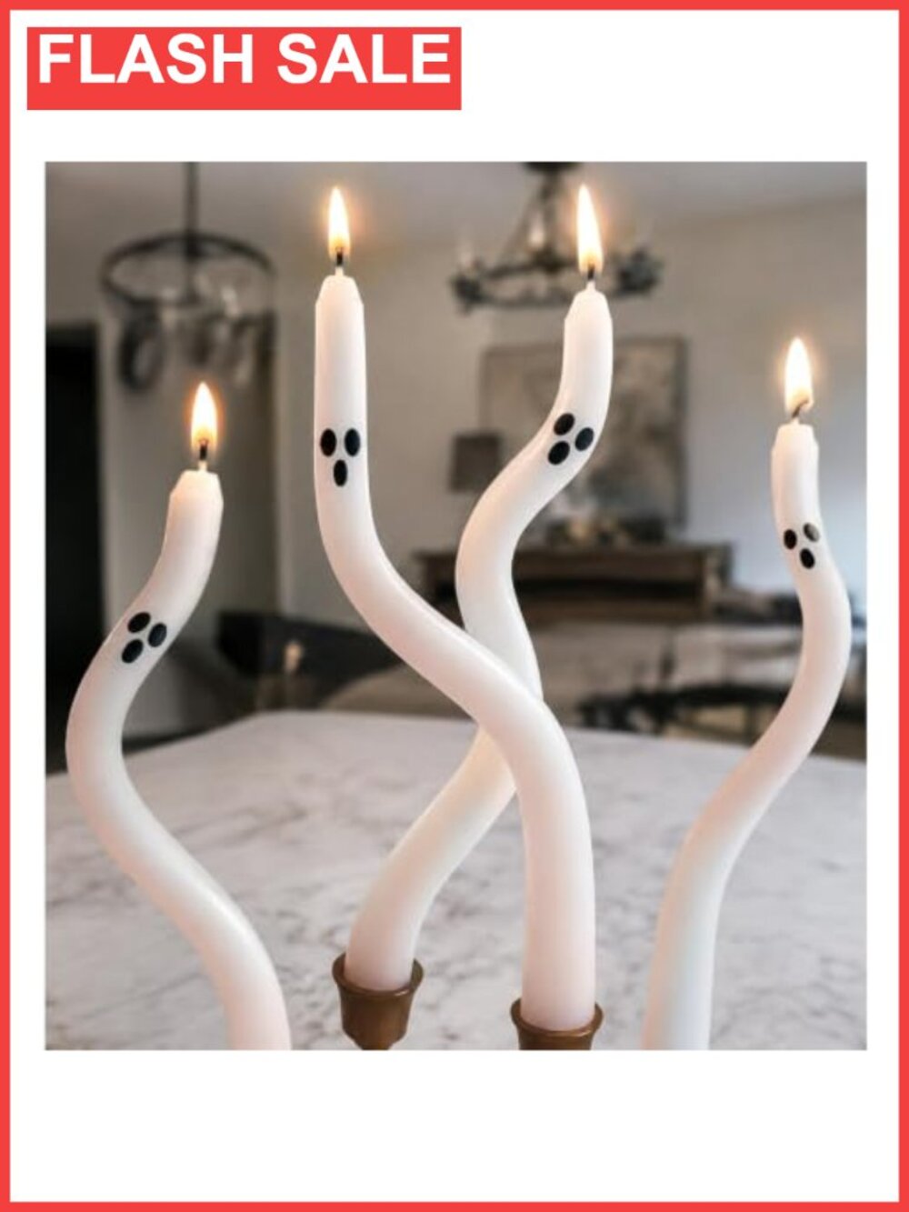 Halloween Ghost Taper Candles 4 Pack Paraffin Wax 9 Inch